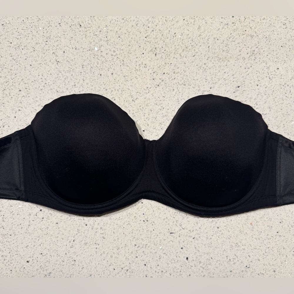 Wacoal Black Strapless Bra Red Carpet Underwire 38H - Picture 2 of 7